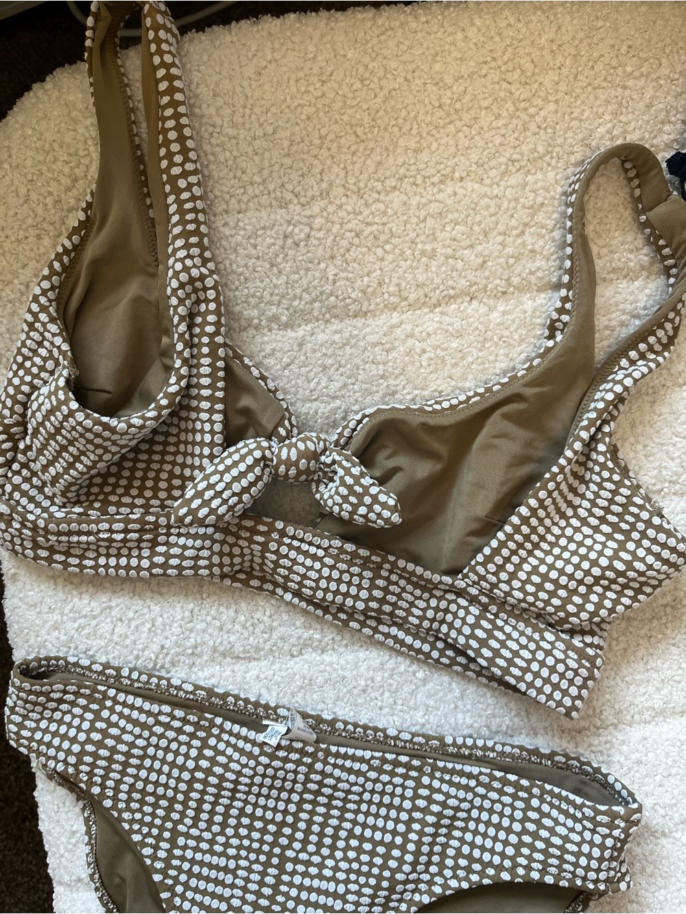 Aerie Olive Dot Tie-Front Bikini Set - Picture 6 of 7